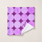 Violet, Lila Magenta und rosa Circles Monogramm Badhandtuch Set (Waschlappen)