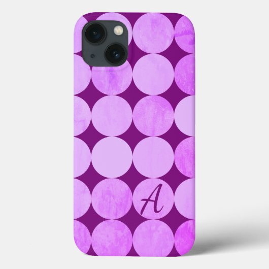 Violet, Lila Magenta und rosa Circles Monogramm Case-Mate iPhone Hülle (Rückseite)