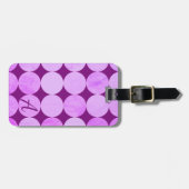 Violet, Lila Magenta und rosa Circles Monogramm Gepäckanhänger (Vorderseite horizontal)