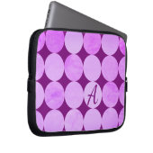 Violet, Lila Magenta und rosa Circles Monogramm Laptopschutzhülle (Vorne Rechts)