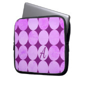 Violet, Lila Magenta und rosa Circles Monogramm Laptopschutzhülle (Vorderseite Links)