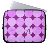 Violet, Lila Magenta und rosa Circles Monogramm Laptopschutzhülle (Vorderseite)