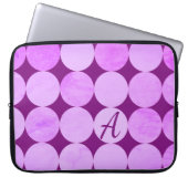 Violet, Lila Magenta und rosa Circles Monogramm Laptopschutzhülle (Vorderseite)