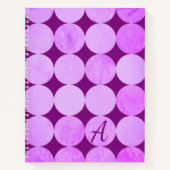 Violet, Lila Magenta und rosa Circles Monogramm Notizblock (Vorderseite)