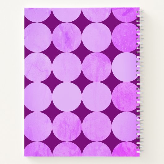 Violet, Lila Magenta und rosa Circles Monogramm Notizblock (Rückseite)