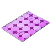 Violet, Lila Magenta und rosa Circles Monogramm Notizblock (Linke Seite)