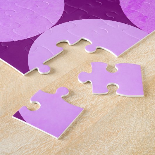 Violet, Lila Magenta und rosa Circles Monogramm Puzzle (Seite)