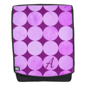 Violet, Lila Magenta und rosa Circles Monogramm Rucksack (Vorderseite)