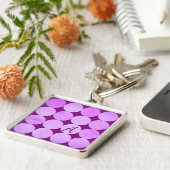 Violet, Lila Magenta und rosa Circles Monogramm Schlüsselanhänger (Seite)
