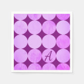 Violet, Lila Magenta und rosa Circles Monogramm Serviette (Vorderseite)
