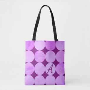 Violet, Lila Magenta und rosa Circles Monogramm Tasche