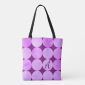 Violet, Lila Magenta und rosa Circles Monogramm Tasche (Rückseite)