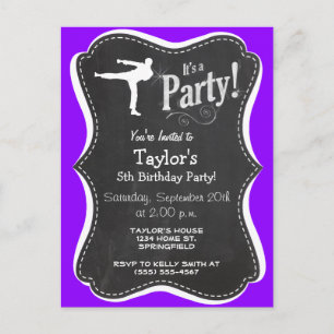 Violet Lila Martial Arts Einladungspostkarte