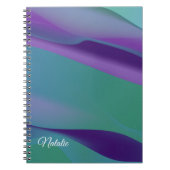Violet lila minimaler Name Spiral Foto Notebook Notizblock (Vorderseite)