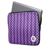 Violet Lila Monogram Geometric Laptop Sleeve (Vorderseite Links)