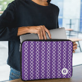 Violet Lila Monogram Geometric Laptop Sleeve
