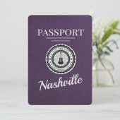 Violet Lila Nashville Passport Save the Date (Stehend Vorderseite)