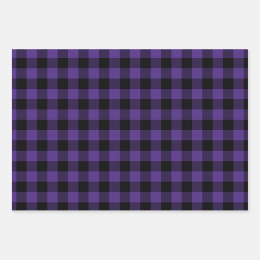 Violet Lila Ombre Buffalo Kariert Klein Geschenkpapier Set (Vorderseite)