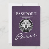 Violet Lila Paris Passport Save the Date (Vorderseite)