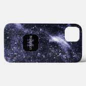 Violet lila peri abstrakte Galaxie Monogram Case-Mate iPhone Hülle (Rückseite (Horizontal))
