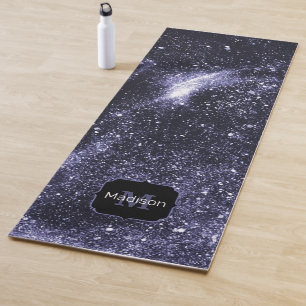 Violet lila peri abstrakte Galaxie Monogram Yogamatte