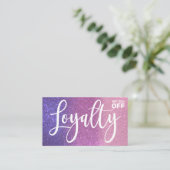 Violet Lila Pink Triple Glitzer Ombre Typografie Treuekarte (Stehend Vorderseite)