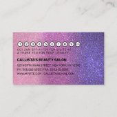 Violet Lila Pink Triple Glitzer Ombre Typografie Treuekarte (Rückseite)
