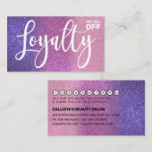 Violet Lila Pink Triple Glitzer Ombre Typografie Treuekarte (Vorne/Hinten)