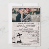 Violet Lila Polen Pass Einladung zur Hochzeit (Vorderseite)