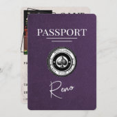 Violet Lila Reno Passport Save the Date (Vorne/Hinten)