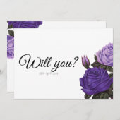 Violet Lila Rose Werden Sie meine Bridesmaid-Karte Einladung (Vorne/Hinten)