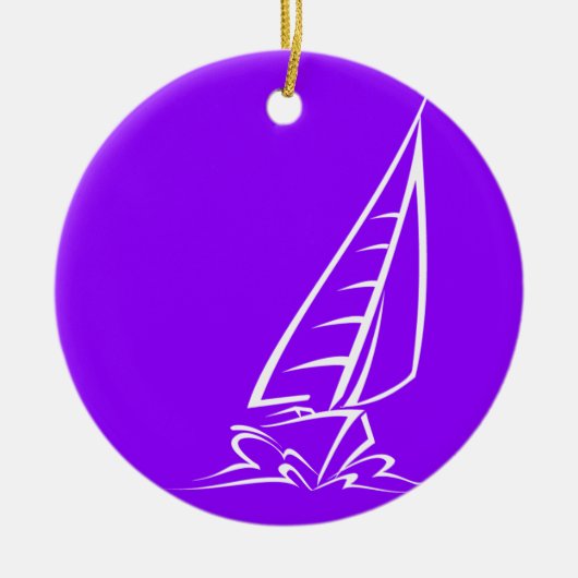 Violet Lila Sailing Keramik Ornament (Vorne)