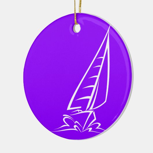 Violet Lila Sailing Keramik Ornament (Links)
