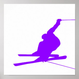 Violet Lila Schneeschuh Ski Poster