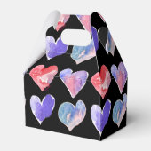 Violet Lila schwarze Herzen 5 Papierbox Geschenkschachtel (Rückseite)