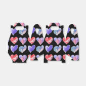Violet Lila schwarze Herzen 5 Papierbox Geschenkschachtel (Ungefaltet)