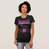 VIOLET LILA SCHWARZER DAMASK T-Shirt (Vorne ganz)