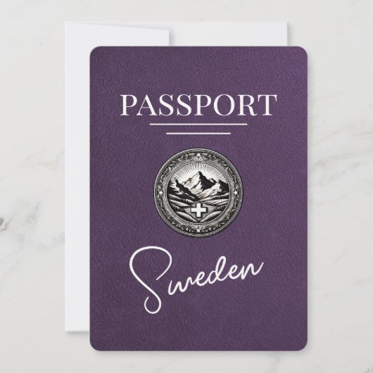 Violet Lila Schweden Pass Save the Date (Vorderseite)