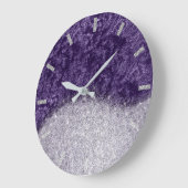 Violet Lila Silver Grau Velvet Eggplant Glitzer Große Wanduhr (Winkel)