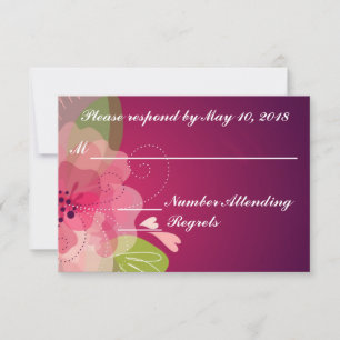 Violet Lila Transparente Blumenhochzeit RSVP Karte