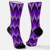 Violet Lila und schwarz Zig Zag Unisex Socken (Gewinkelt)