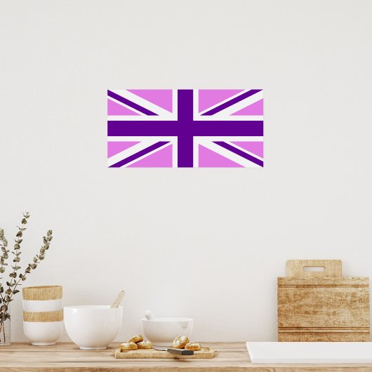 Violet Lila Union Jack Poster (Küche)