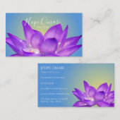 Violet Lila Wasserfarbe Lotus Blume Visitenkarte (Vorne/Hinten)