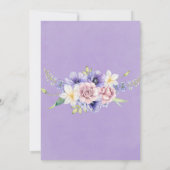 Violet Lila Watercolor Florals Brunch & Bubbly Einladung (Rückseite)