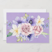Violet Lila Watercolor Florals Dankeskarten Einladung (Rückseite)
