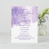Violet Lila Watercolor Splash Graduation Party Einladung (Stehend Vorderseite)