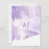 Violet Lila Watercolor Splash Graduation Party Einladung (Rückseite)
