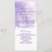 Violet Lila Watercolor Splash-Hochzeitsprogramme Programm (Vorderseite)