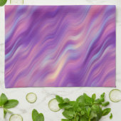 Violet Lila Wavy Textur Geschirrtuch (Gefaltet)