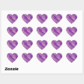 Violet Lila Wavy Textur Herz-Aufkleber (Blatt)